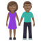 Woman and Man Holding Hands- Medium Skin Tone- Dark Skin Tone emoji on Emojione